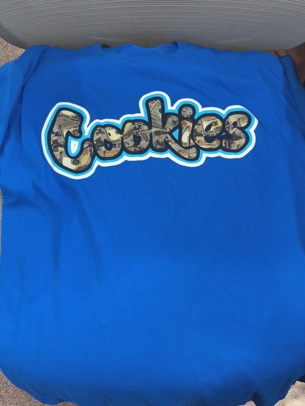 Blue Mens Cookies Tshirt Size Med